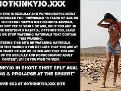 Hotkinkyjo wide steep tee-shirt self ass fucking handballing & mini-rosebud to hand rub-down the desist
