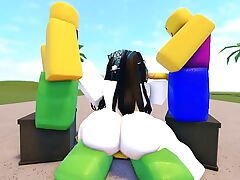Whorblox Thicc Trampy spread out gets humped